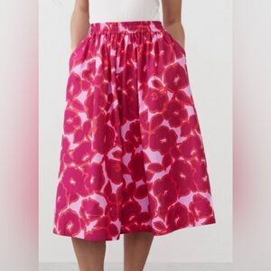 Banana Republic Pink and Red Floral Dress Size Medium